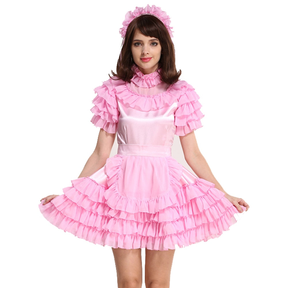 Lockable Pink Sissy Maid Dress – Sissy Lux