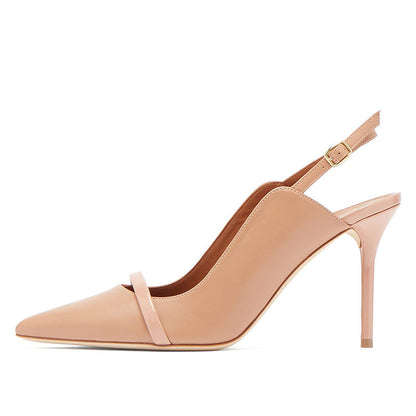 Pointed Toe Buckle Stiletto Slingback Pumps