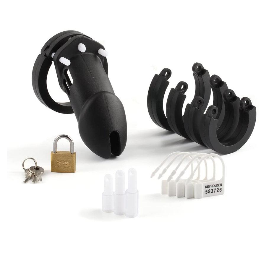 Male's Black Silicone Device Cage 3.15 Inches and 3.74 Inches Long