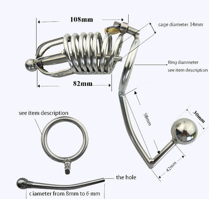 Condemned Penetration Cage with Anal Insertion