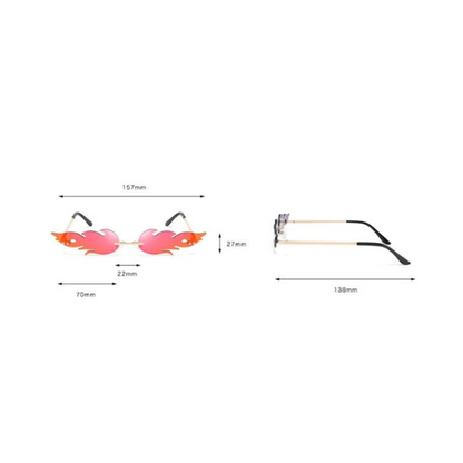 Flame Shape Rimless Sunglasses