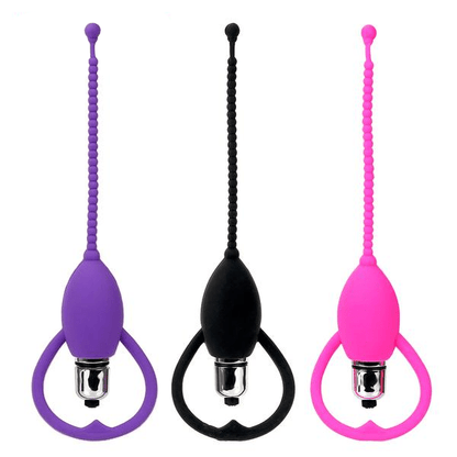 Colorful Vibrating Beaded Penis Plug