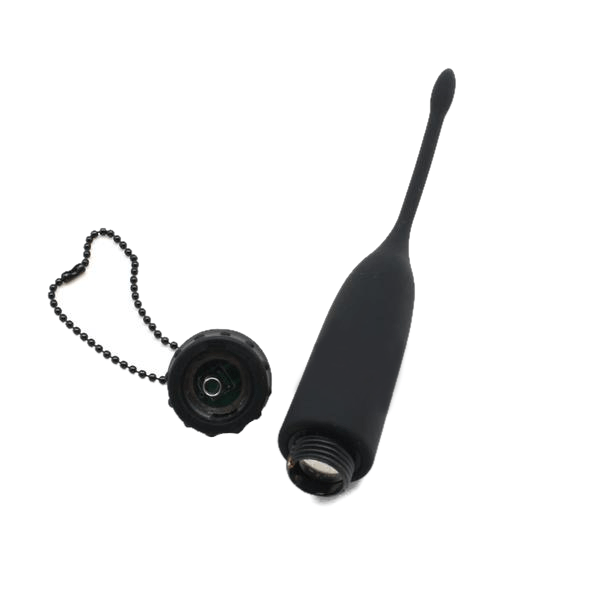 Vibrating Waterproof Black Silicone Penis Plug