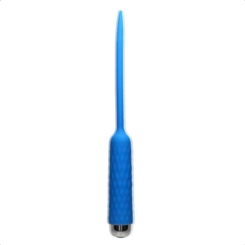 10-Speed Blue Silicone Penis Plug