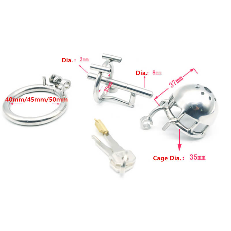 316 Stainless Steel Male Dual Use PA Chastity Device