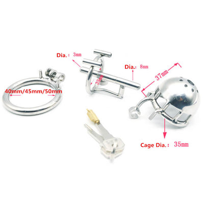 316 Stainless Steel Male Dual Use PA Chastity Device