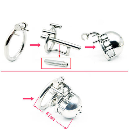 316 Stainless Steel Male Dual Use PA Chastity Device