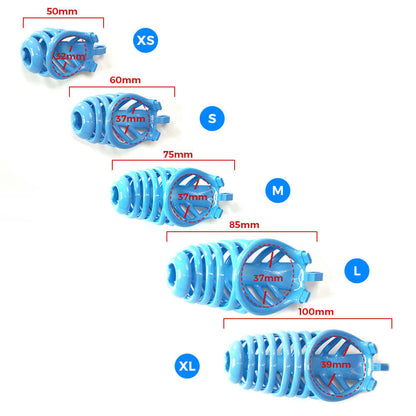 3D Sexy Blue Chastity Devices Cock Cage