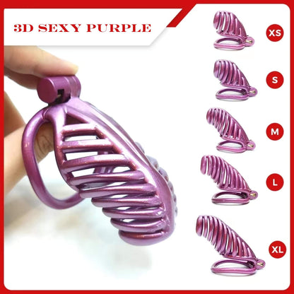 3D Sexy Purple Chastity Devices Cock Cage