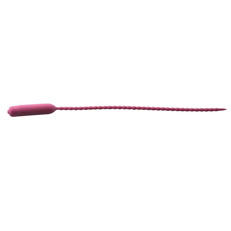 10-Speed Beaded Silicone Penis Plug 14 Inches Long