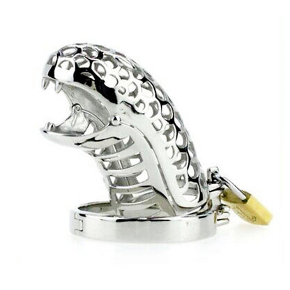 The Timid Basilisk Metal Chastity Device 3.35 inches long