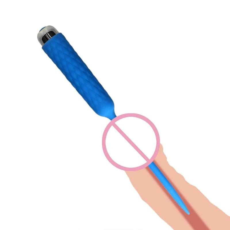 10-Speed Blue Silicone Penis Plug