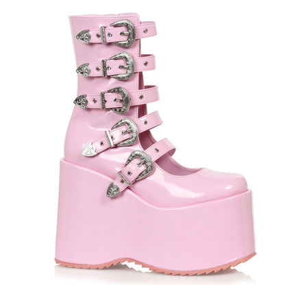 Seductive-3010 Ankle Boot | Pink Faux Leather