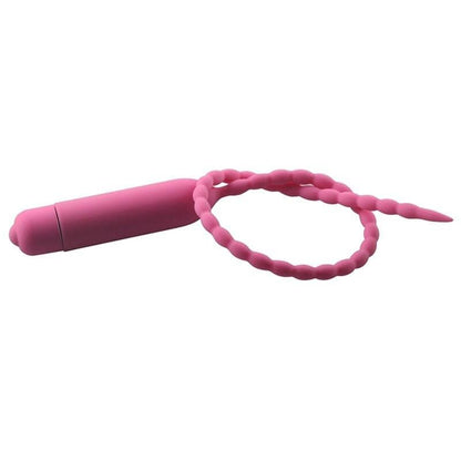 10-Speed Beaded Silicone Penis Plug 14 Inches Long