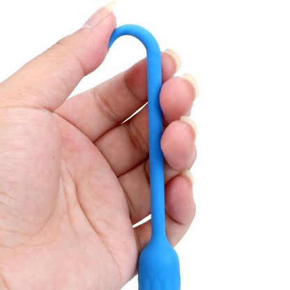 10-Speed Blue Silicone Penis Plug