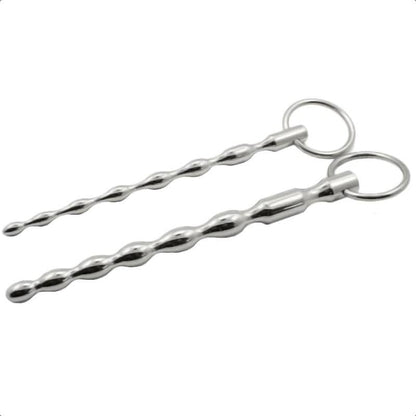 Beaded Stainless Steel Urethral Sound 2pcs Set