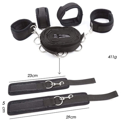 6-Piece Black Nylon Bondage Set