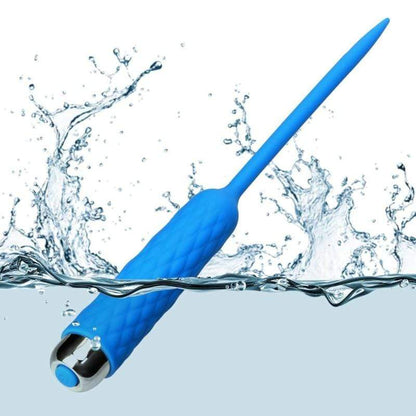 10-Speed Blue Silicone Penis Plug