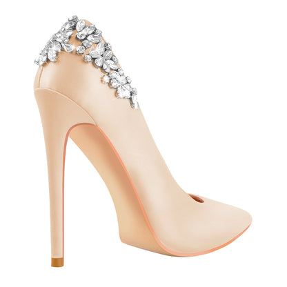 Pointed Toe Rhinestone Stiletto Pumps