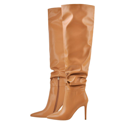 Pointed Toe Tight High Boots 4in Stiletto Heel