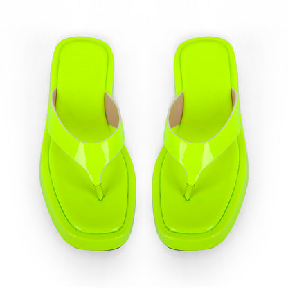 Fluorescent Green Flip Flop Slippers