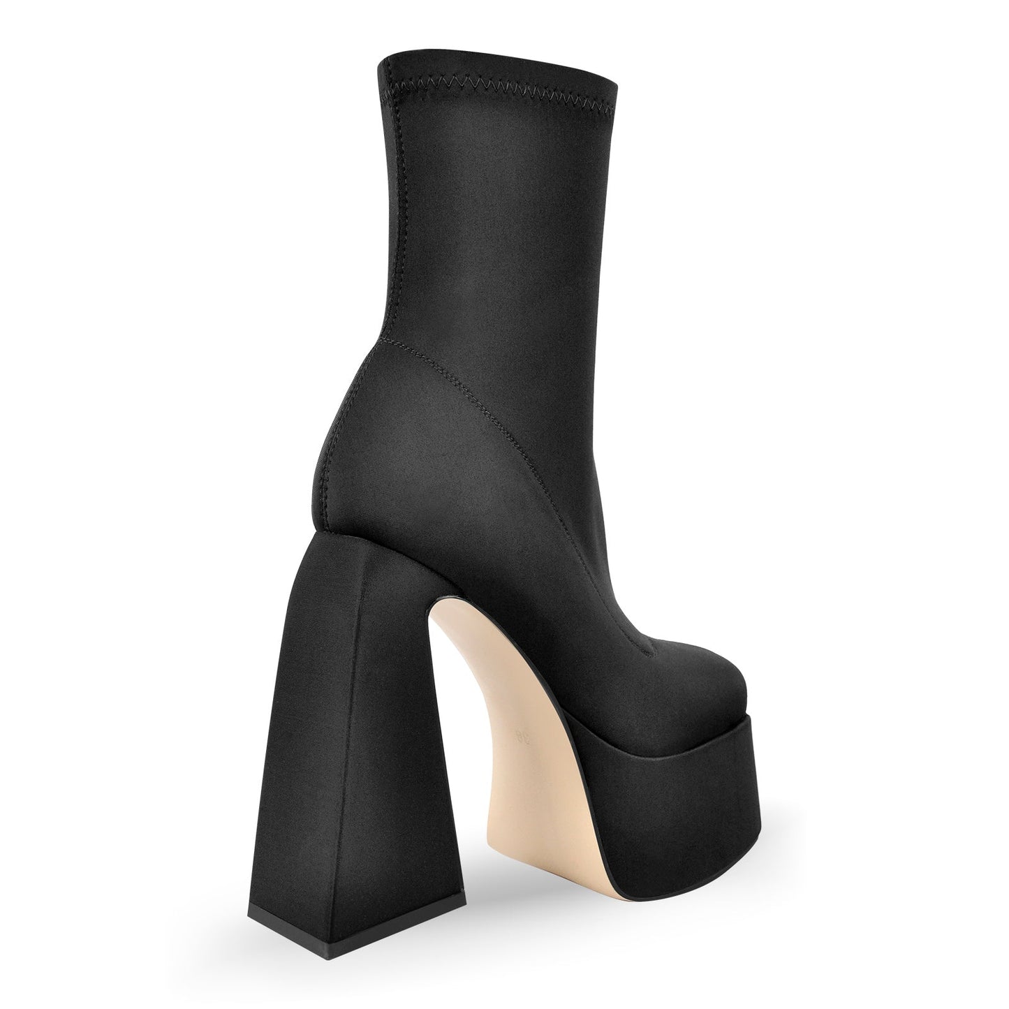 Square Toe Platform Side Zipper Ankle Boots