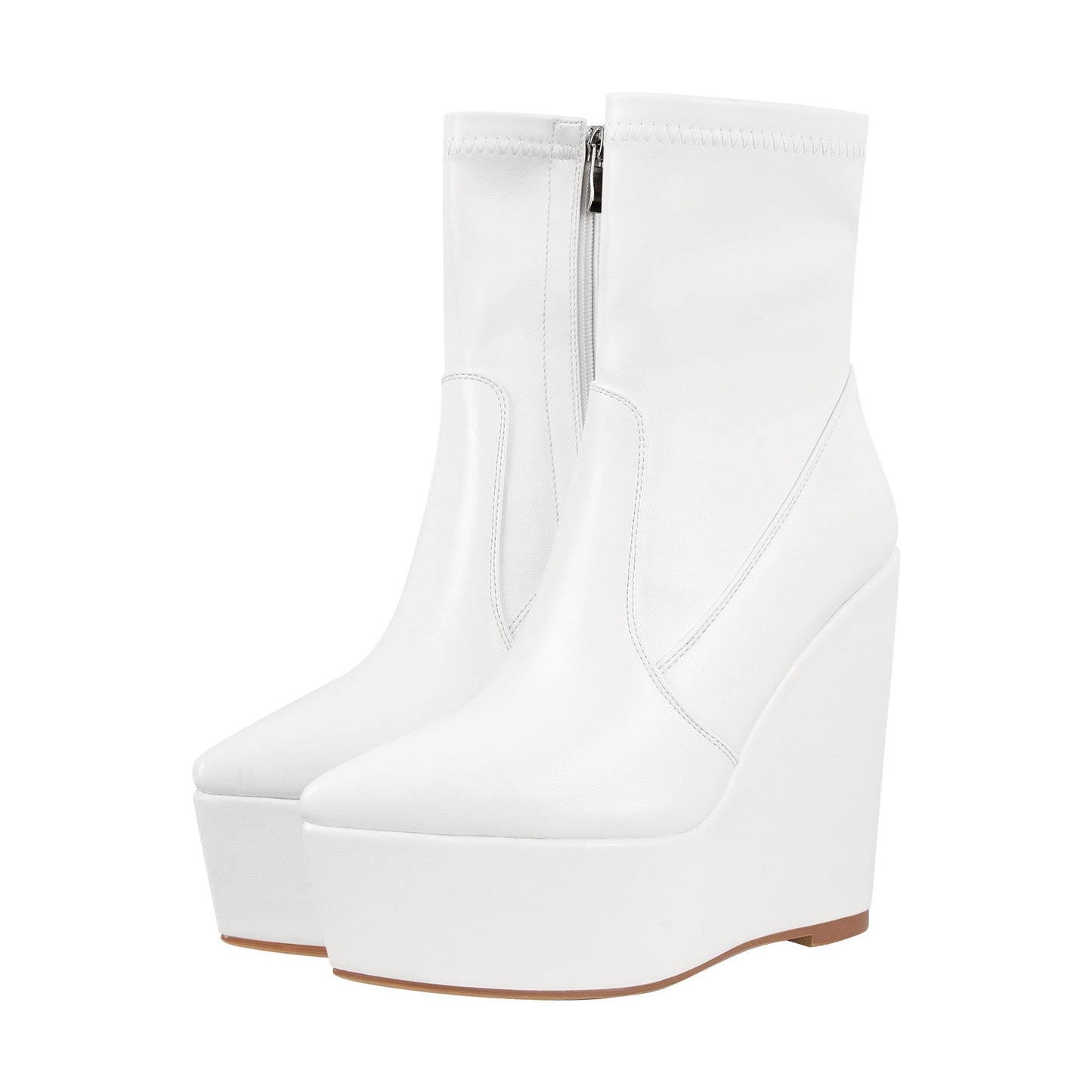 Wedge High Heel Platform Zip up Ankle Boots