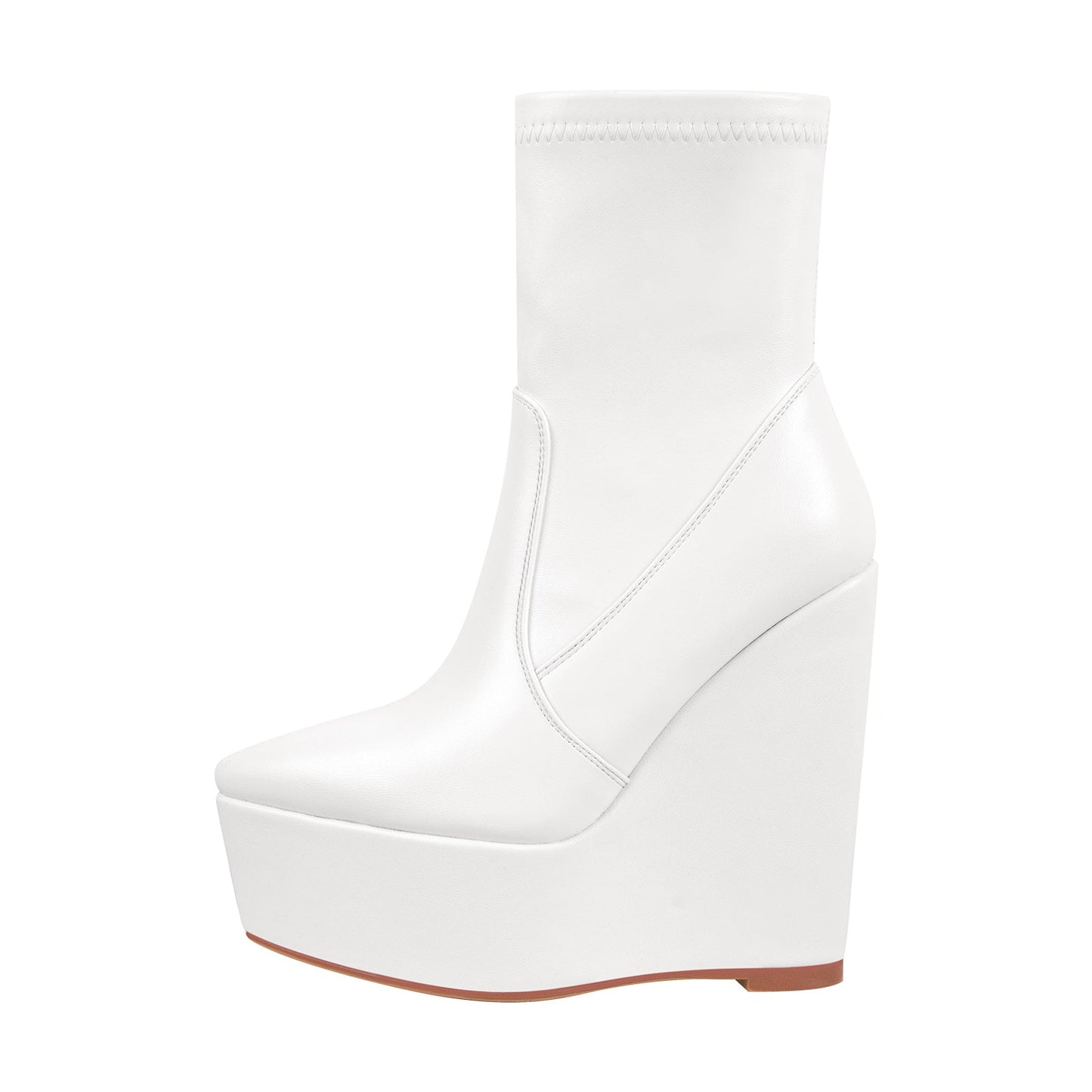 Wedge High Heel Platform Zip up Ankle Boots