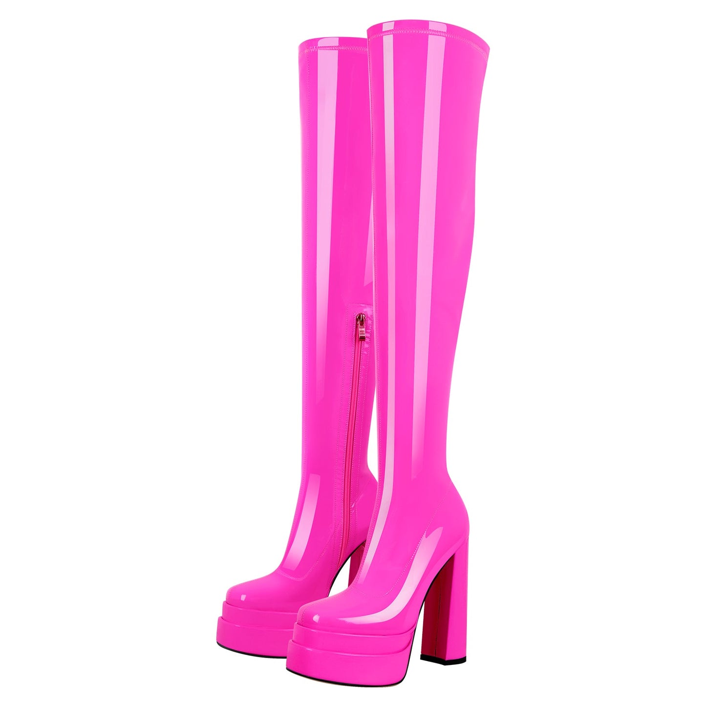 Platform Chunky High Heel Thigh Boots