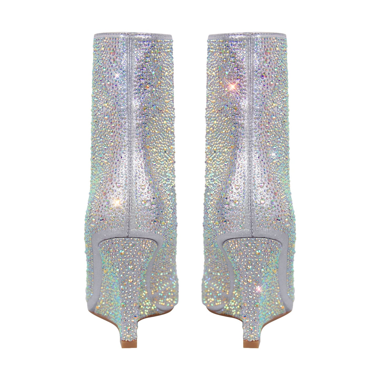 Rhinestone Wedge Heel Ankle Boots