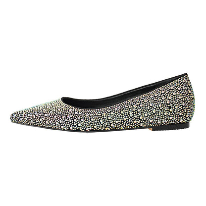 Pointed Toe Rhinestones Flats