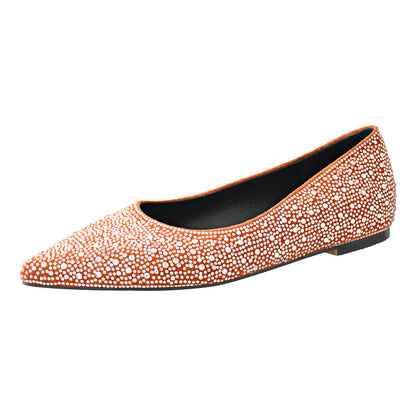 Pointed Toe Rhinestones Flats