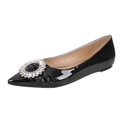 Rhinestone Wreath Pointed Toe Flats