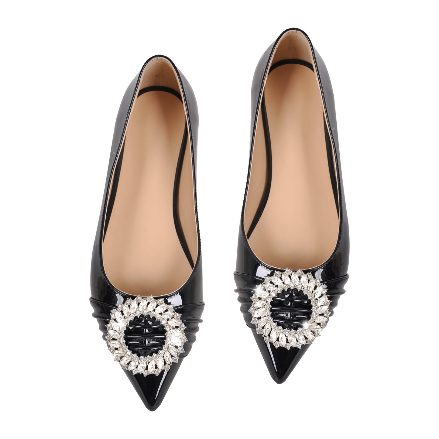 Rhinestone Wreath Pointed Toe Flats