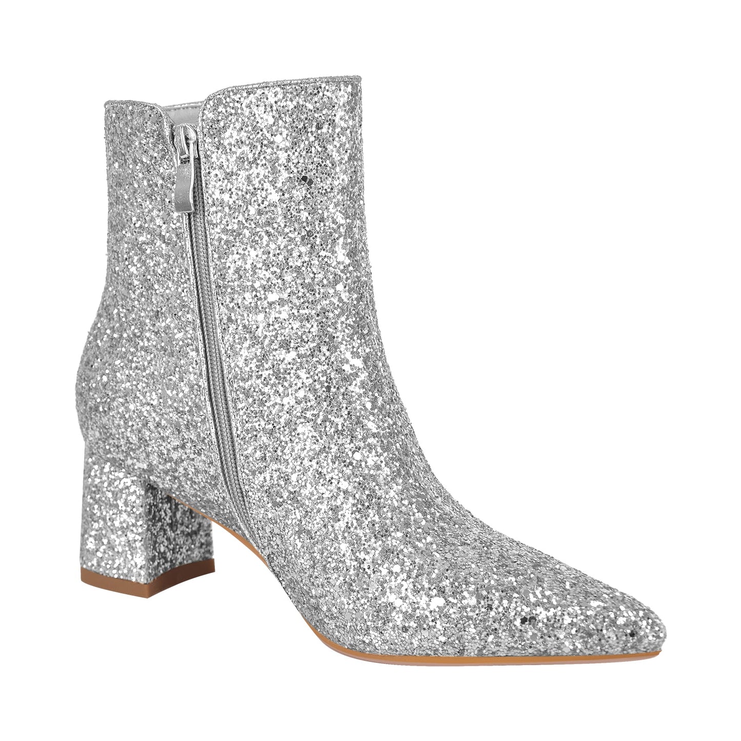 Pointed Toe Glitter Ankle Boots