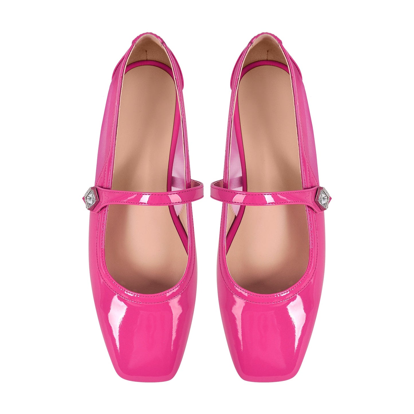 Patent Square Toe Mary Jane Flats