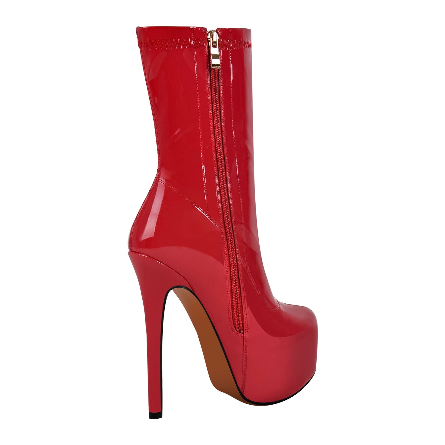 Patent Leather Platform Stiletto High Heel Ankle Boots