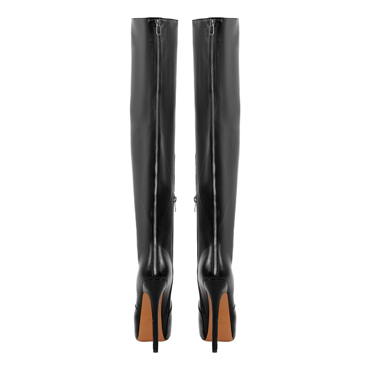 Black Platform Wide Thigh High Boots