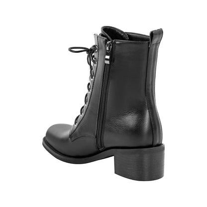 Square Toe Lace-up Ankle Boots