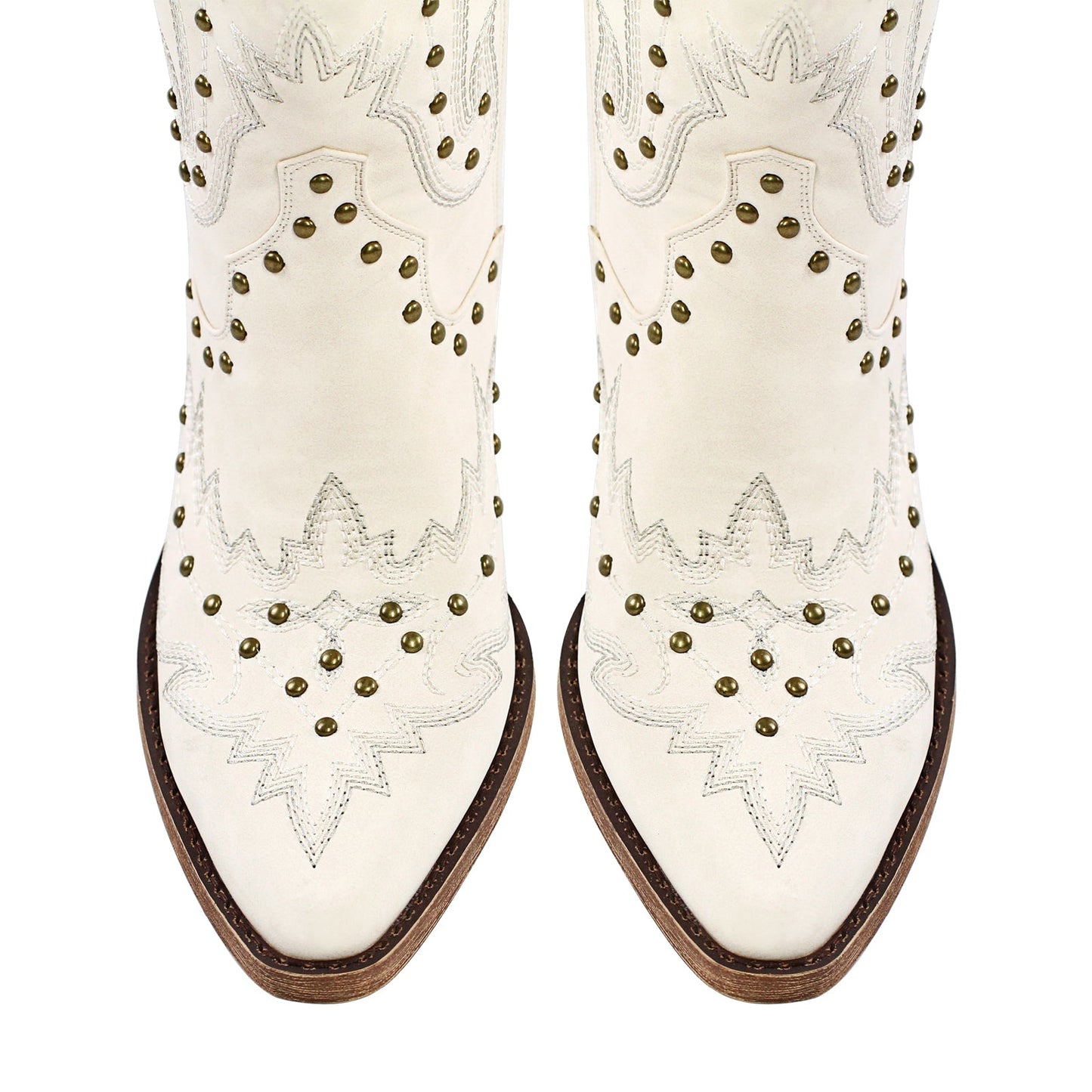 Studded Embroidered Over The Knee Western Boots