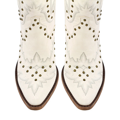 Studded Embroidered Over The Knee Western Boots