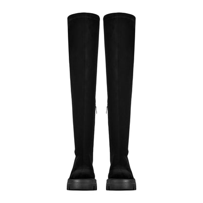 Black Over The Knee Stretch Boots