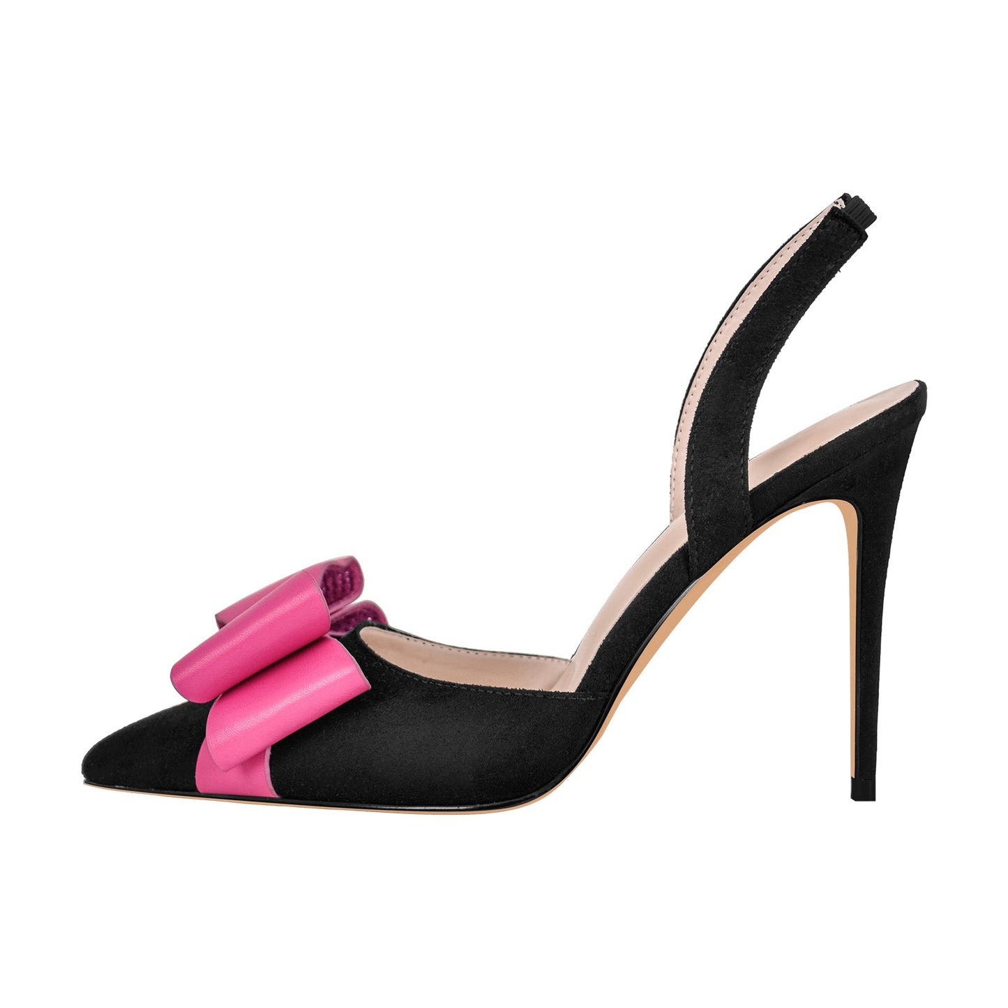 Pointed Toe Stiletto Slingback Bow Pumps