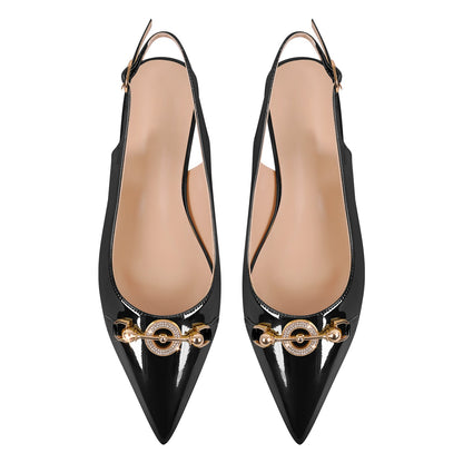 Round Heel Slingback Flats