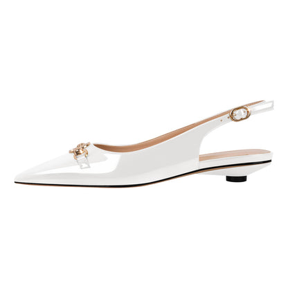 Round Heel Slingback Flats