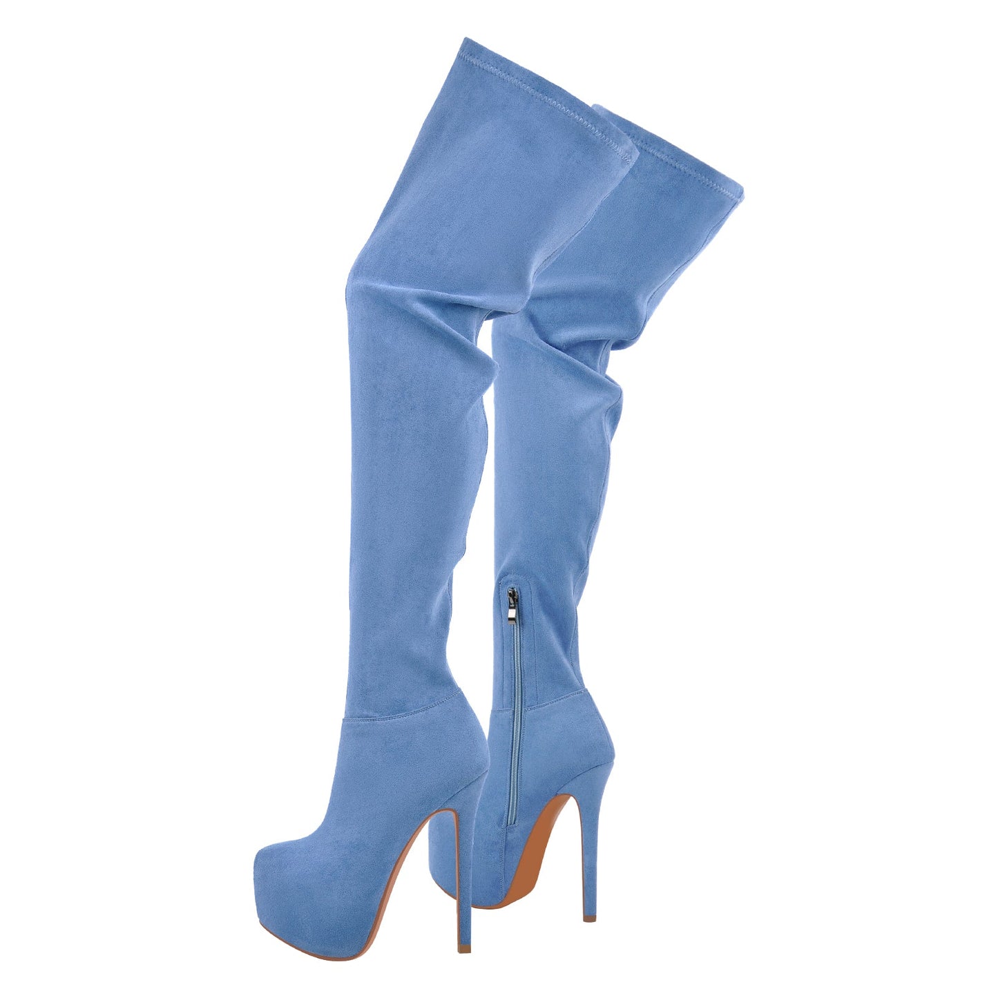 Round Toe Stiletto Platform Over The Knee Boots