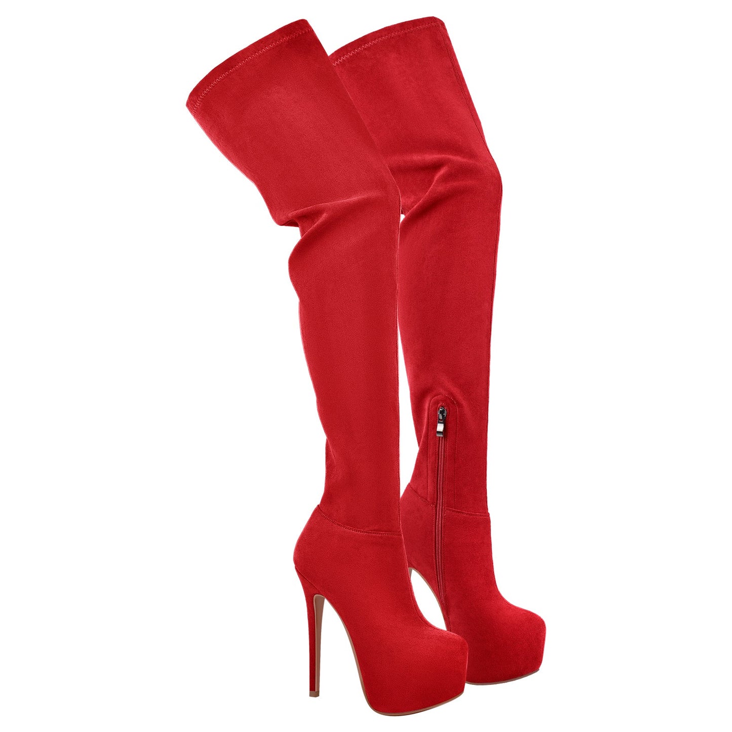 Round Toe Stiletto Platform Over The Knee Boots