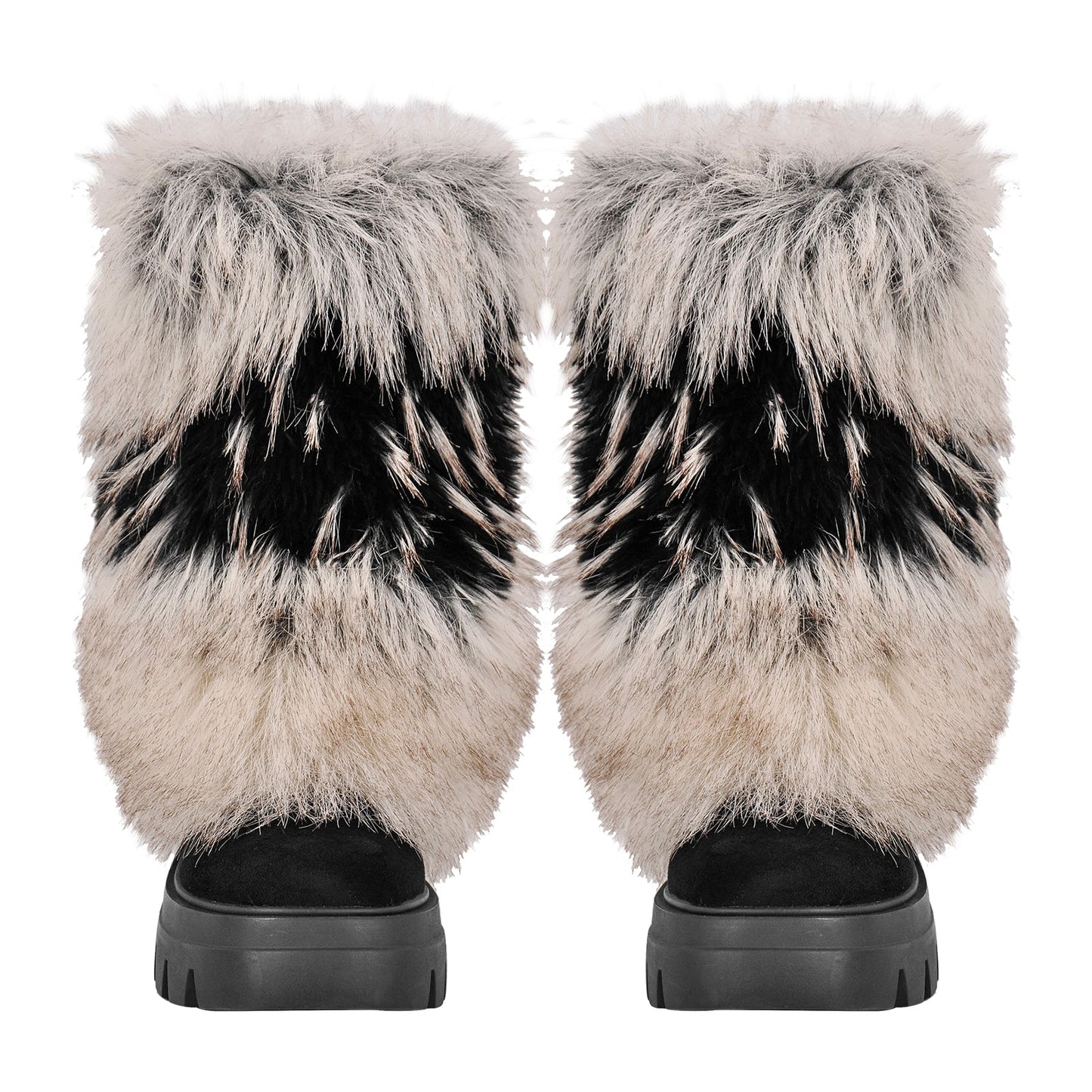 Fur Round Toe Platform Mid-Calf Boots