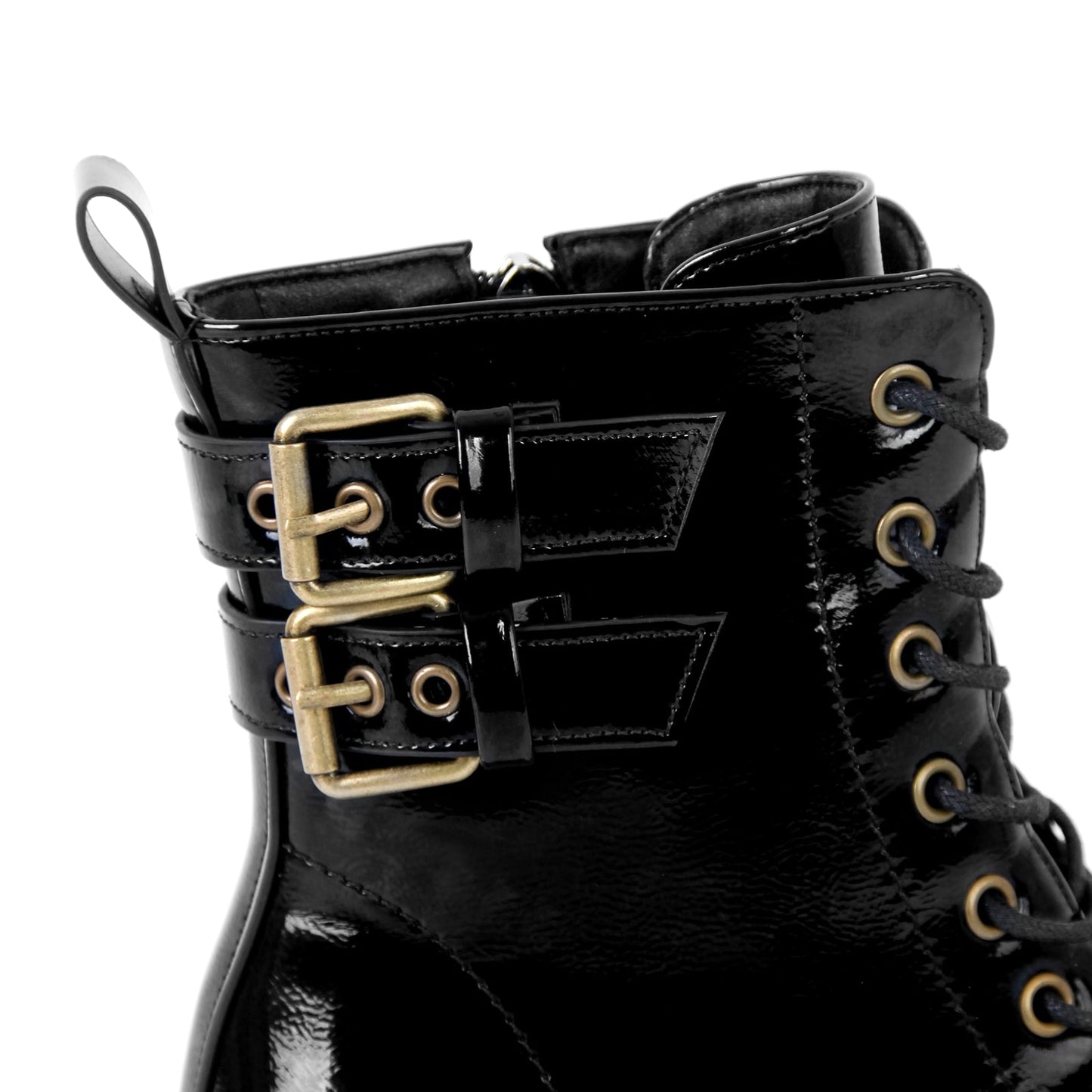 Square Toe Buckle Chunky Heel Ankle Boots