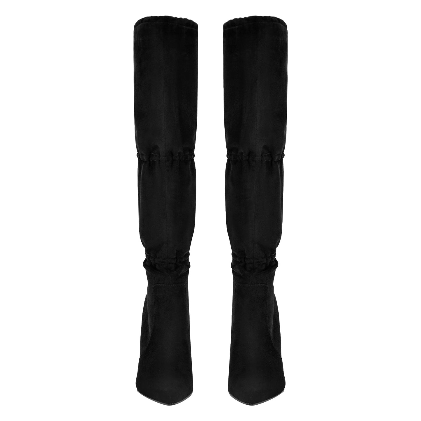 Pointed Toe Lace-up Stiletto Knee High Boots